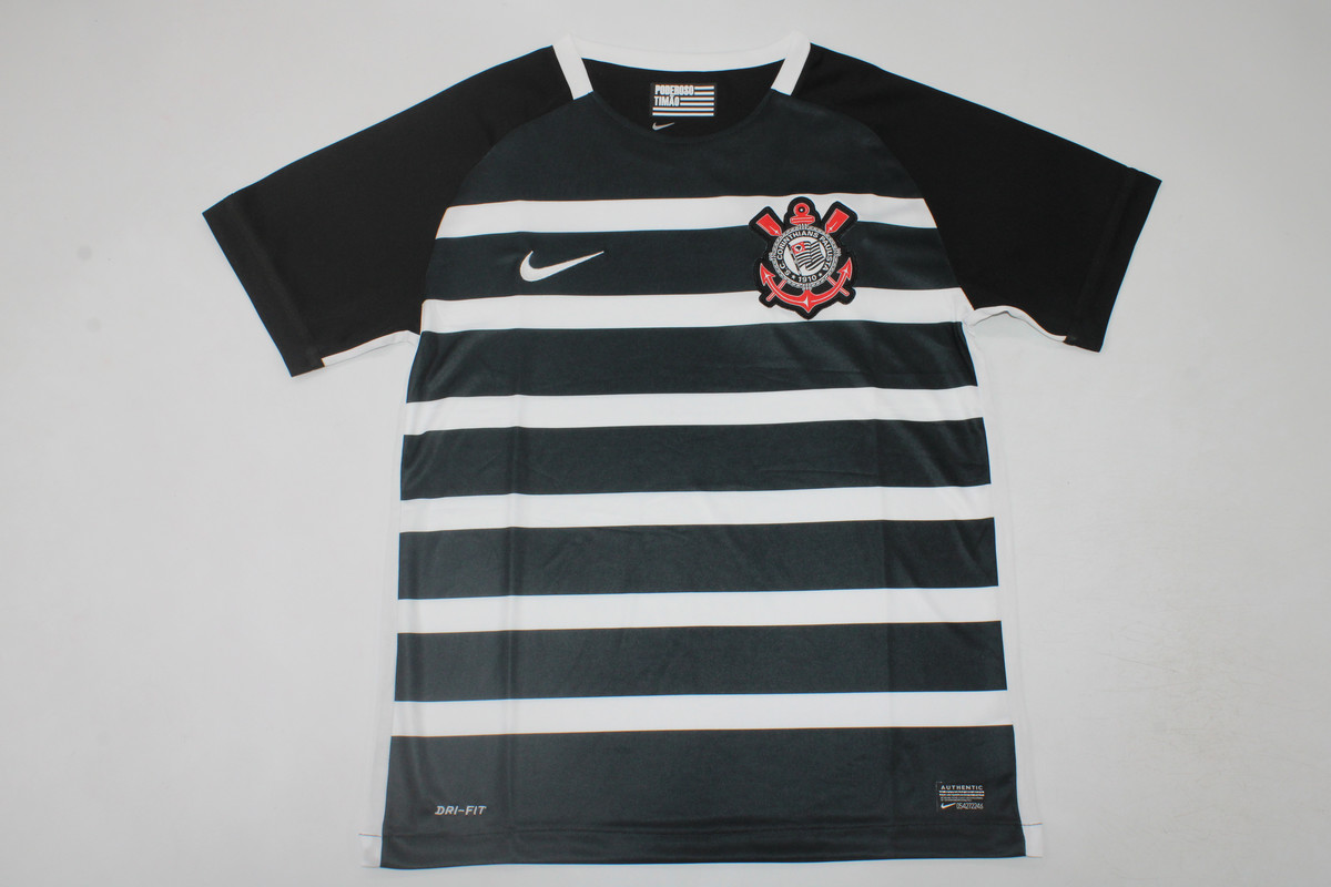 AAA Quality Corinthians 15/16 Away Black/White Soccer Jersey